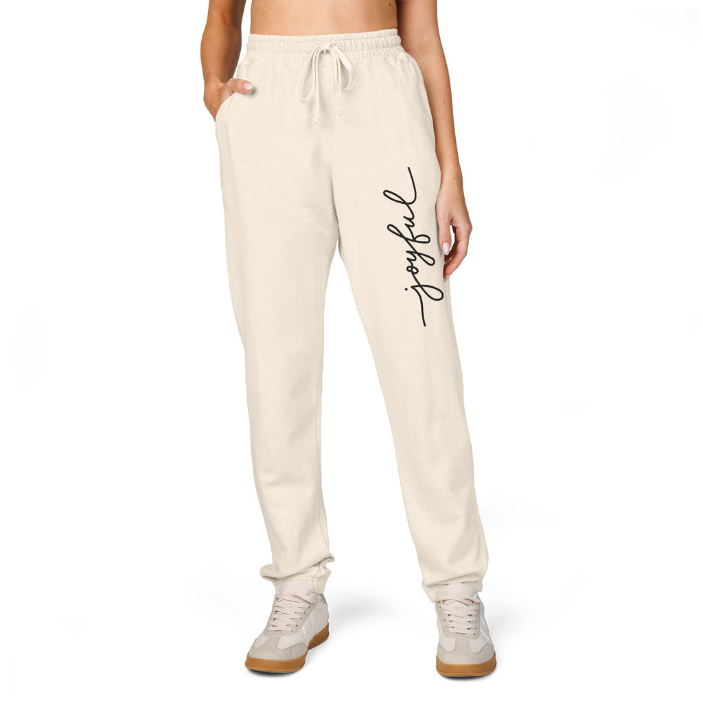 Pantalon de survêtement Joyful Script — Joggers douillets en polaire pour femme