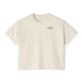 Boxy Tee — Minimal Script "Mst" Chest Logo, Casual Cropped T-Shirt