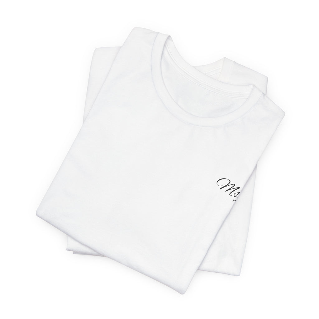Minimal "Mrs." Script Tee — Bridal Shower & Newlywed White T‑Shirt