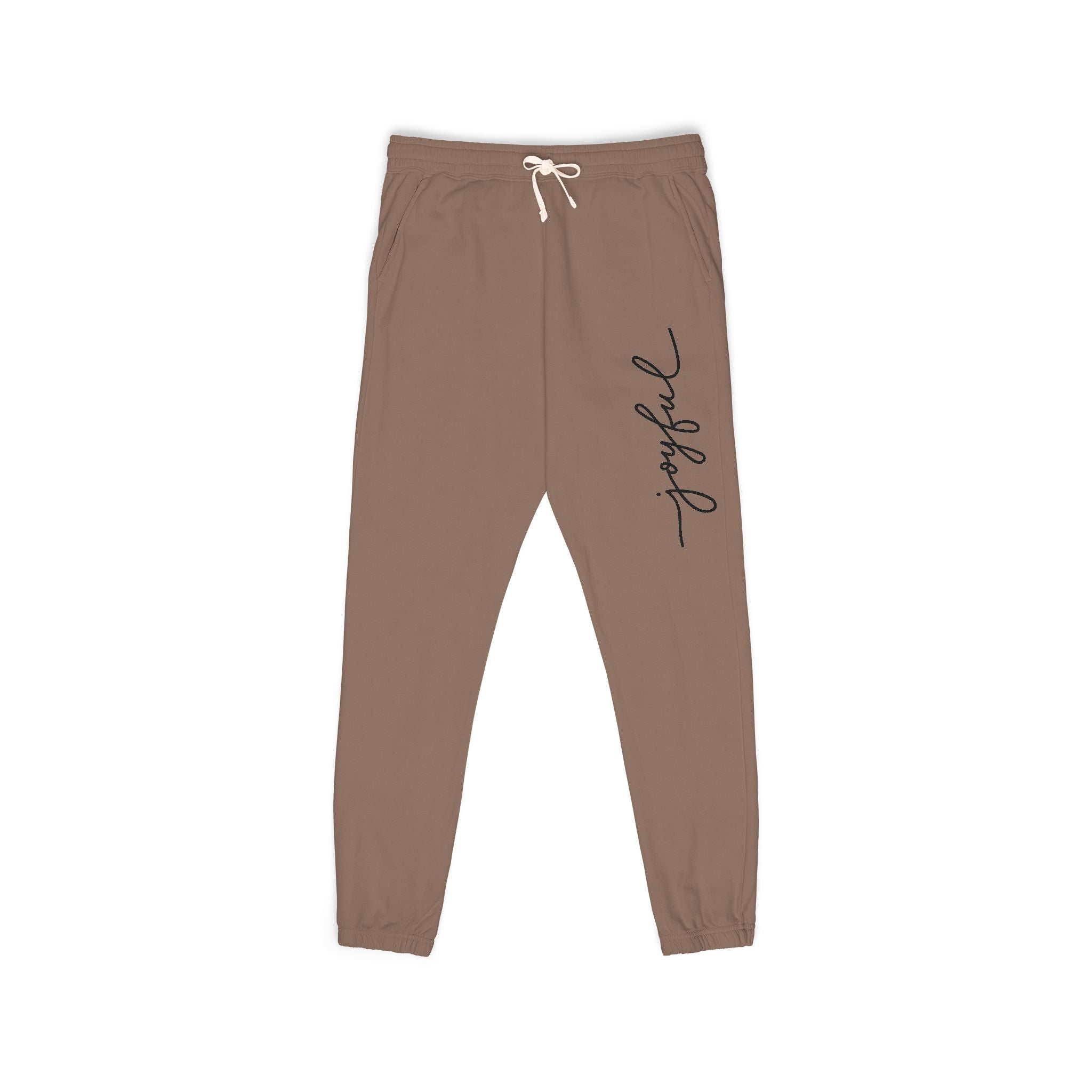 Joyful Script Sweatpants — Women's Cozy Fleece Joggers