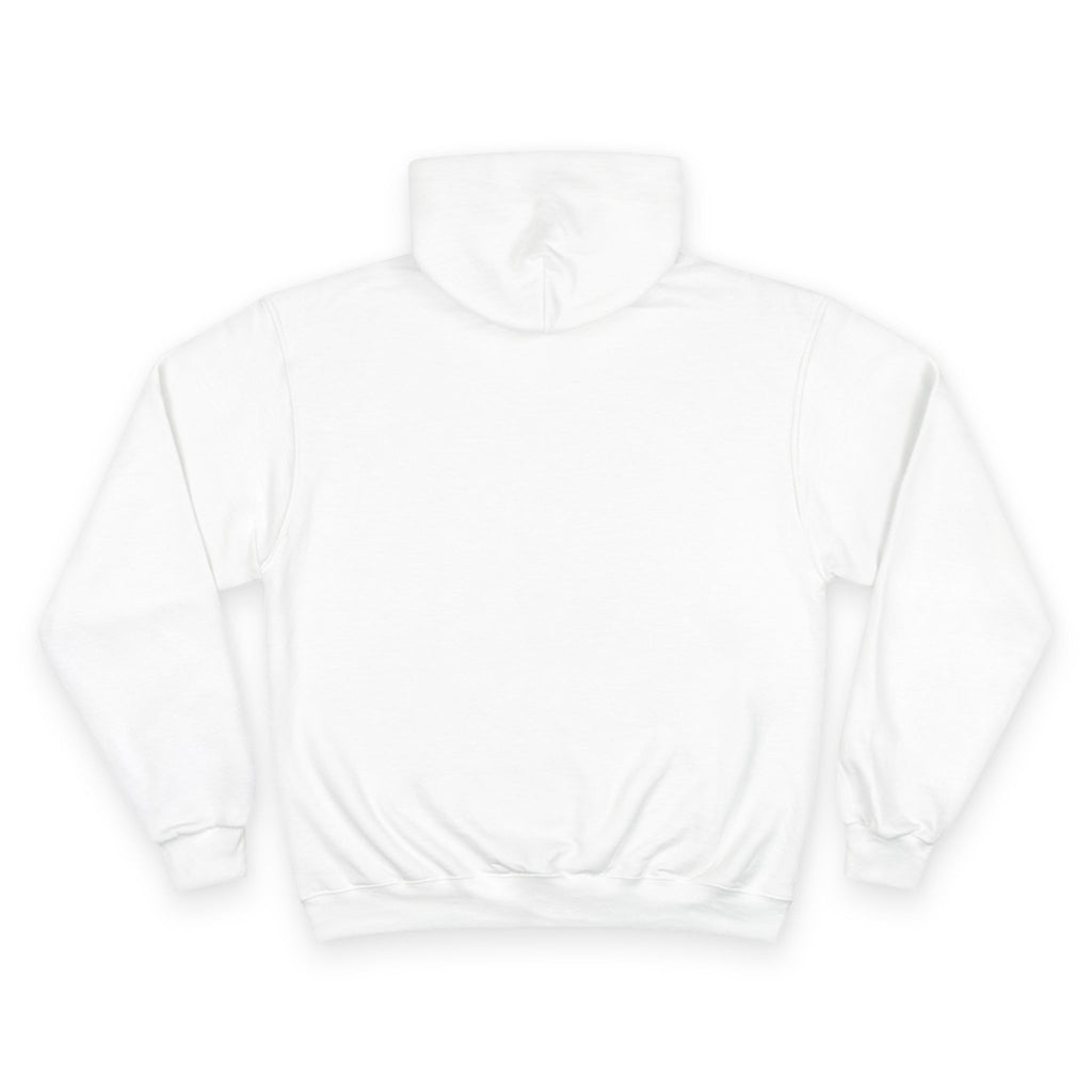 Champion White Hoodie — Minimal Script Chest Logo, Classic Athletic Pullover