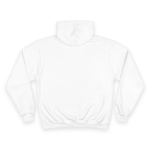 Champion White Hoodie — Minimal Script Chest Logo, Classic Athletic Pullover