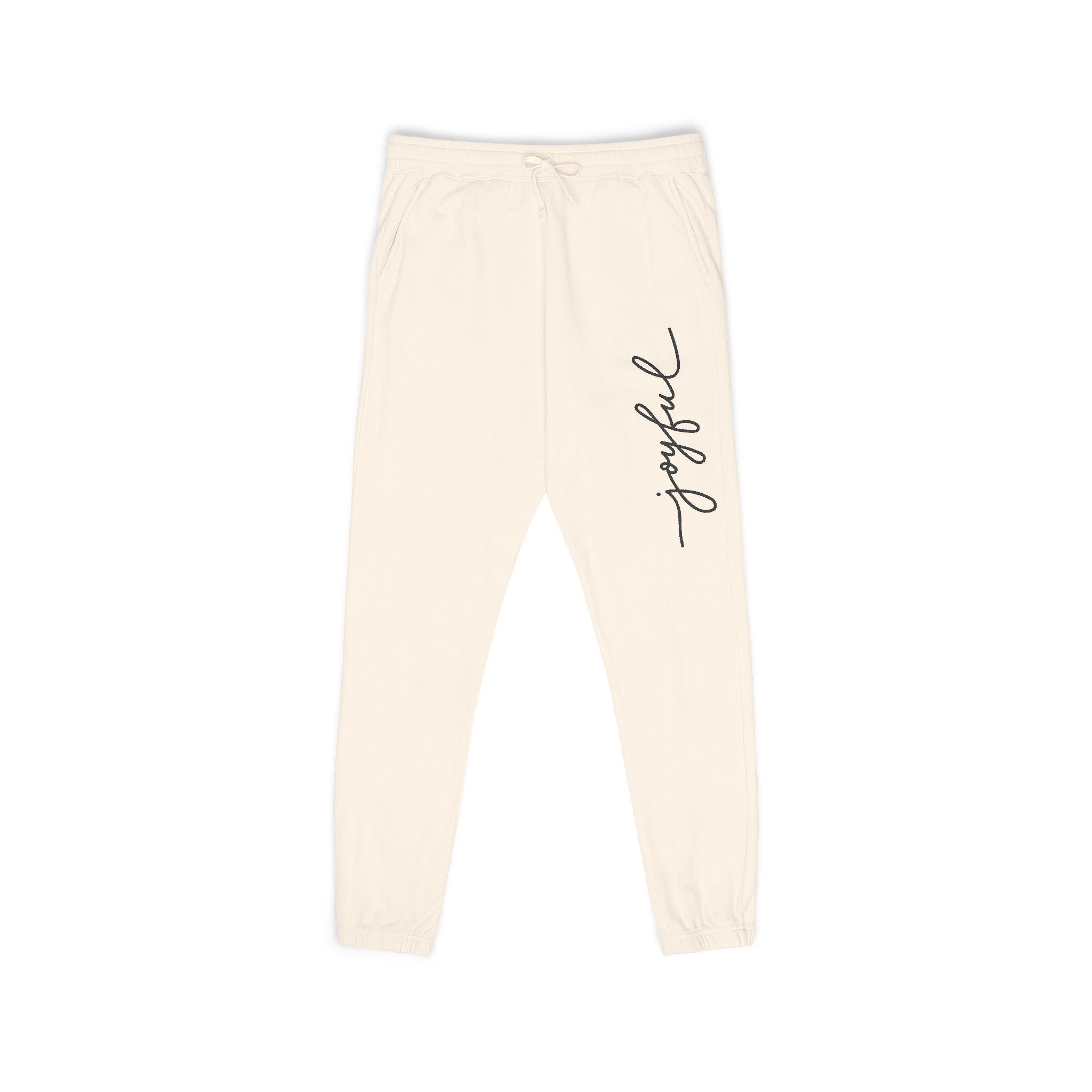 Joyful Script Sweatpants — Women's Cozy Fleece Joggers
