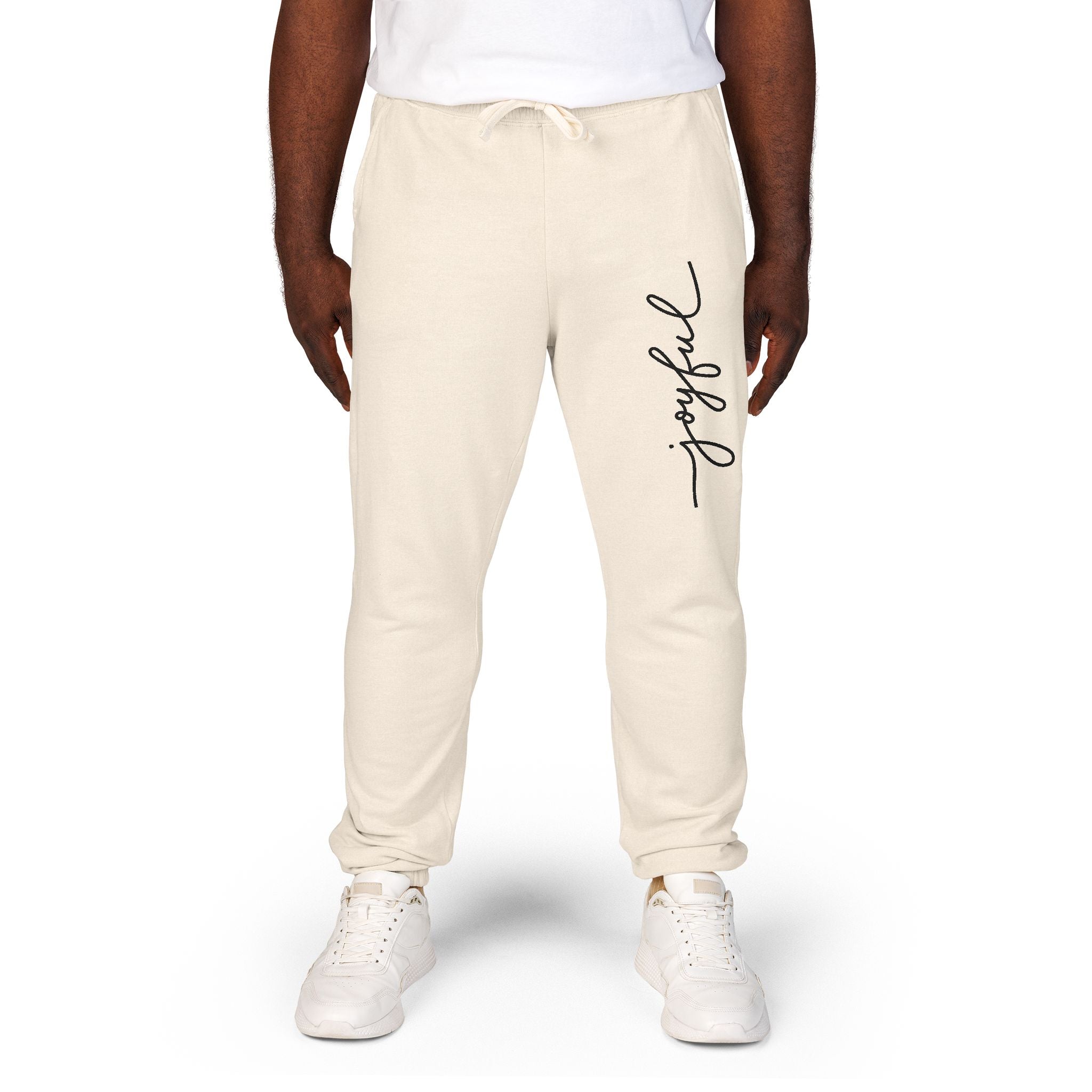 Joyful Script Sweatpants — Women's Cozy Fleece Joggers