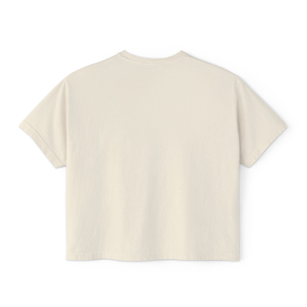 Boxy Tee — Minimal Script "Mst" Chest Logo, Casual Cropped T-Shirt