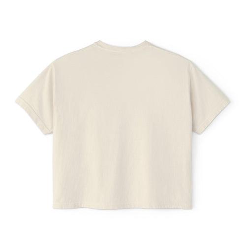 Boxy Tee — Minimal Script "Mst" Chest Logo, Casual Cropped T-Shirt